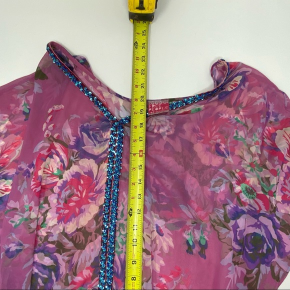 Free People Sheer Sequin Blouse Small - Picture 4 of 7